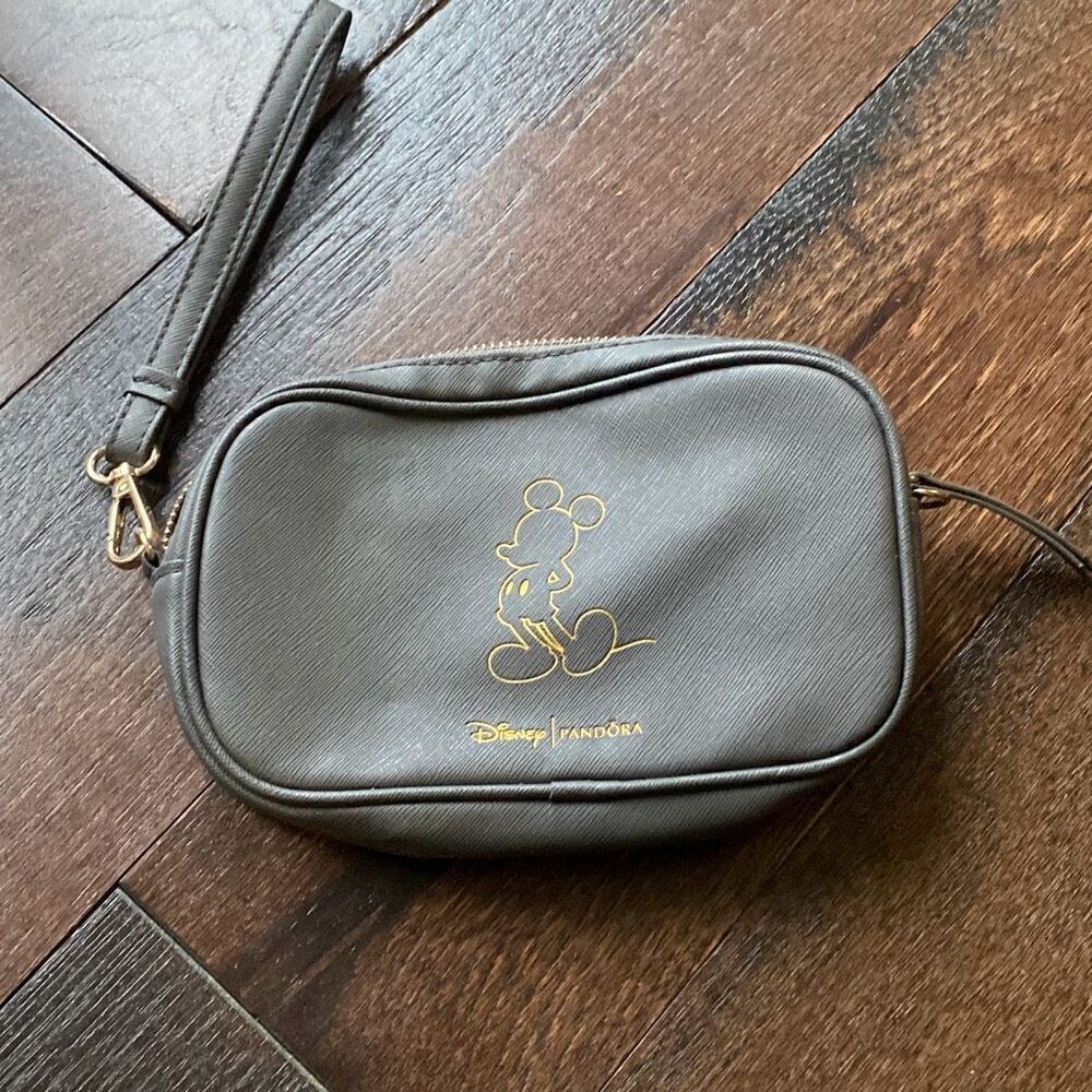 Disney x Pandora‎ Mickey wristlet clutch purse bag gray gold